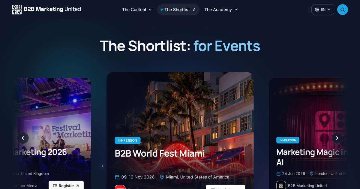 B2B Marketing Events & Conferences Calendar 2026 — B2B Marketing United